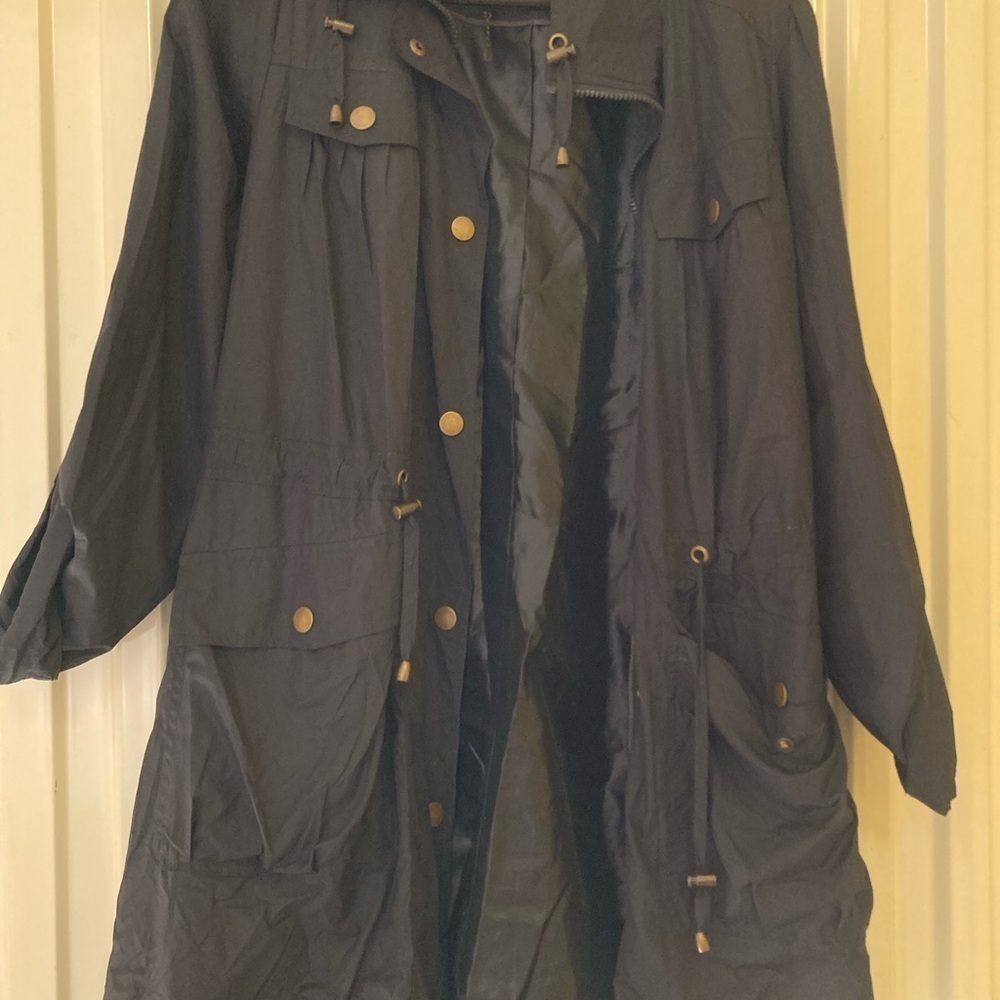 𝅺hawke & Co Solid Navy Blue Lightweight/Zip Front / Windbreaker Jacket . M - Picture 10 of 12